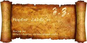 Hopfer Zalán névjegykártya